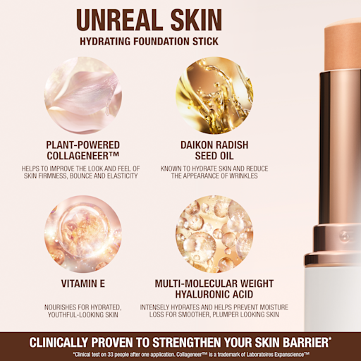 BASE DE MAQUILLAGE HIDRATANTE EN BARRA UNREAL SKIN SHEER GLOW TINT 10 TAN