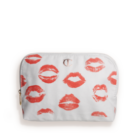 BOLSA DE MAQUILLAJE 1.ª EDICIÓN BOLSA DE MAQUILLAJE DE LONA CON ESTAMPADO DE LABIOS