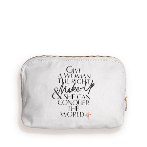 BOLSA DE MAQUILLAJE 1.ª EDICIÓN BOLSA DE MAQUILLAJE DE LONA CON ESTAMPADO DE LABIOS