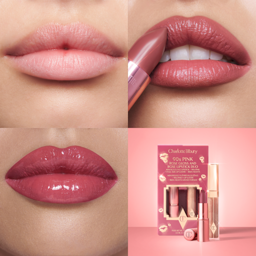 DÚO DE BRILLO Y PINTALABIOS 90s PINK