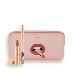 KIT DE LABIOS PILLOW TALK Y BOLSA DE MAQUILLAJE: EL KIT DE MAQUILLAJE ICÓNICO